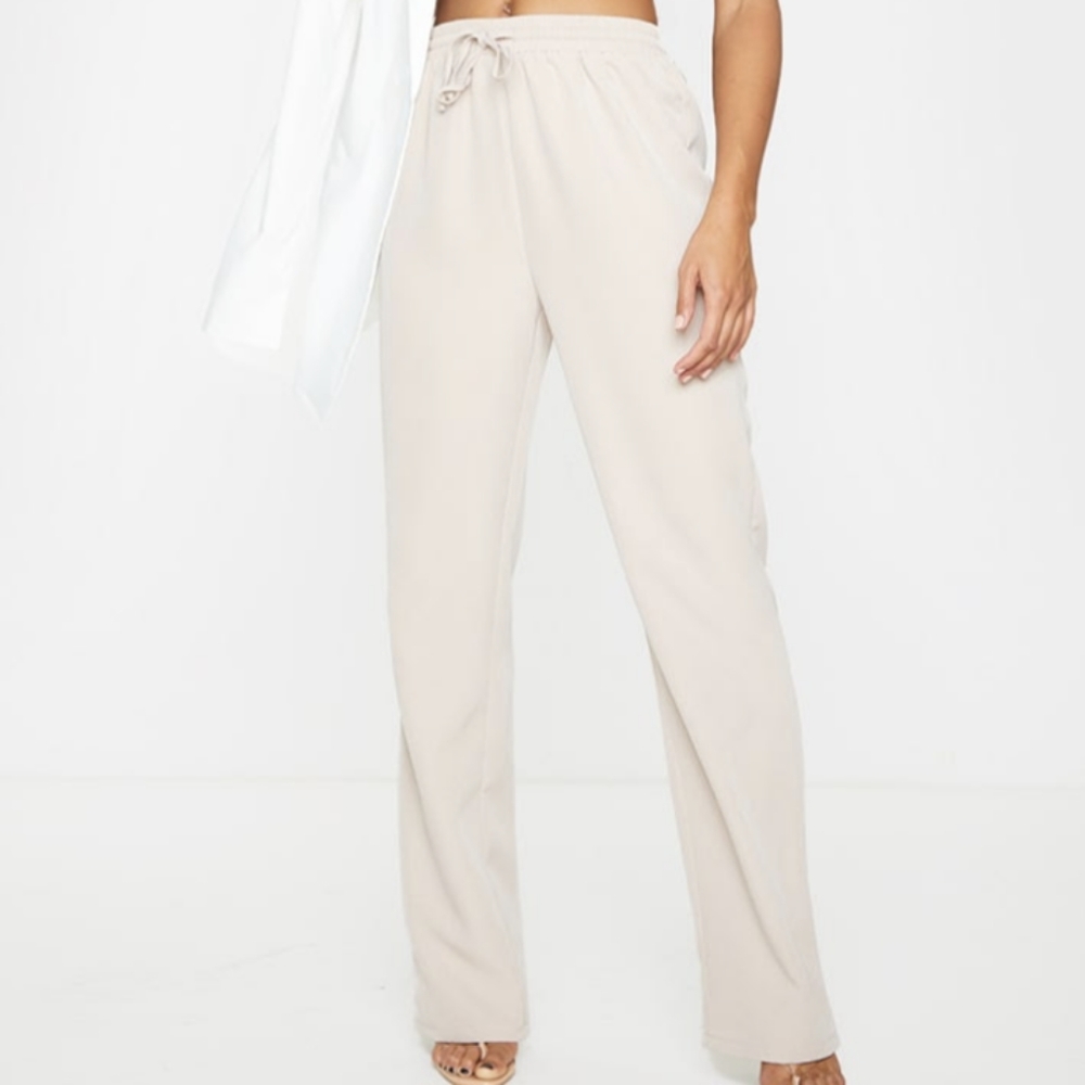 Sand Tie Front Wide Leg Pants